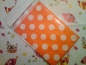12 Papiertüten flach Orange mit weißen Dots
